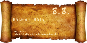 Báthori Béla névjegykártya