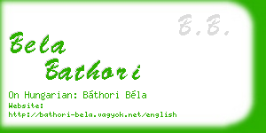 bela bathori business card